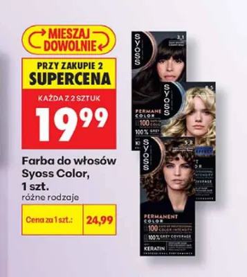 Farba do włosów Syoss Permanent Color 10-5 promocja w Biedronka