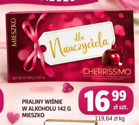 Praliny wiśnie w alkoholu Mieszko promocja w emma MARKET