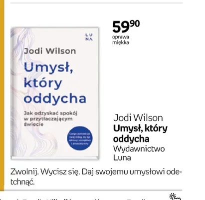 Książka Umysł, który oddycha Jodi Wilson promocja w Empik