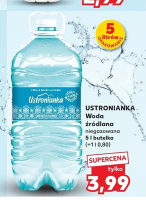 Woda źródlana niegazowana Ustronianka promocja w Kaufland