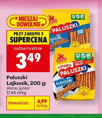 Paluszki Lajkonik słone promocja w Biedronka