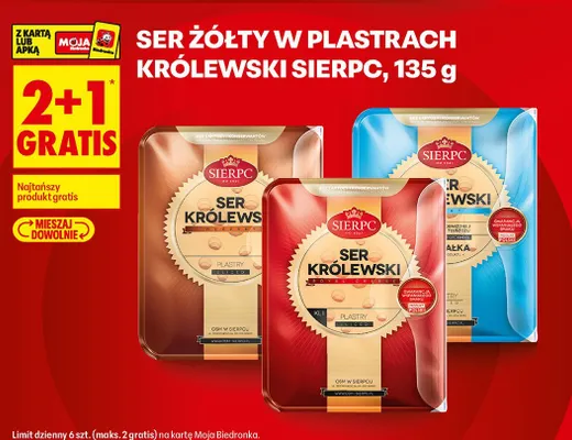 Ser żółty w plastrach Królewski Lekki Sierpc promocja w Biedronka
