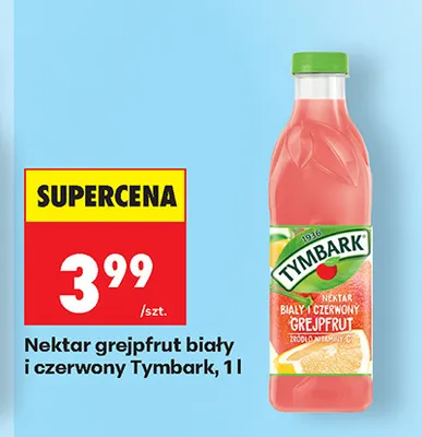 Nektar grejpfrut biały i czerwony Tymbark promocja w Biedronka