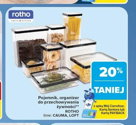 Pojemnik organizer do przechowywania żywności Rotho Loft promocja w Carrefour