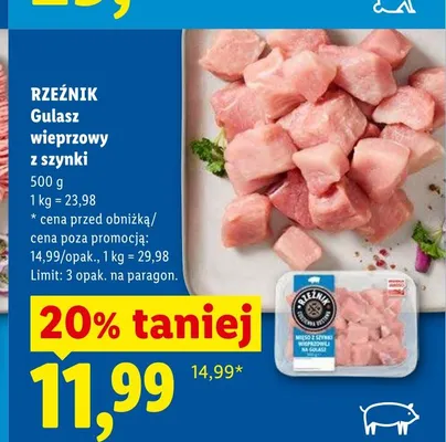 Gulasz wieprzowy z szynki Rzeźnik promocja w Lidl