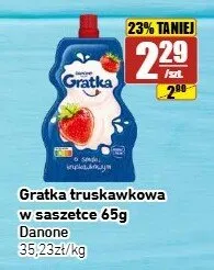 Gratka truskawkowa w saszetce Danone promocja w API Market