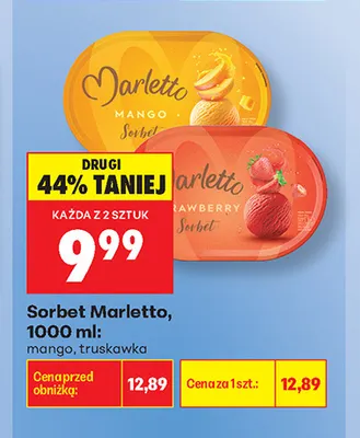 Sorbet Marletto truskawka promocja w Biedronka