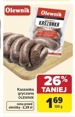 Kaszanka gryczana Olewnik promocja w Carrefour Market