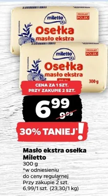 Masło ekstra osełka promocja w Netto