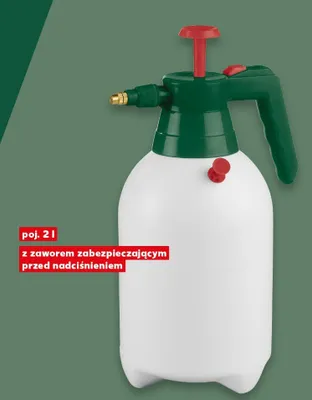 Opryskiwacz ciśnieniowy z wyłącznikiem bezpieczeństwa w uchwycie, dysza mosiężna o regulowanym promieniu spryskiwania promocja w Kaufland