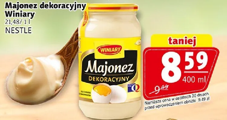 Majonez dekoracyjny Winiary Nestle promocja w Prim Market