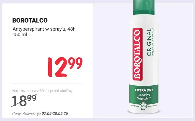 Antyperspirant w spray'u 48h BOROTALCO promocja w Rossmann