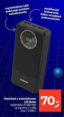 Powerbank z wyświetlaczem LED Dudao promocja w Dealz