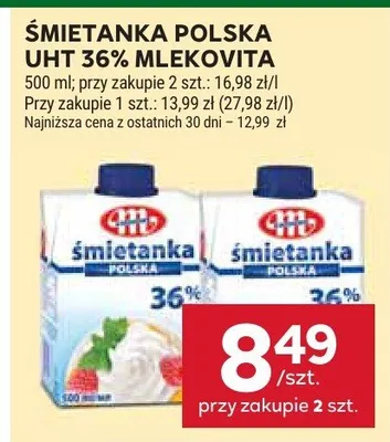 Śmietanka UHT 36% promocja w Stokrotka