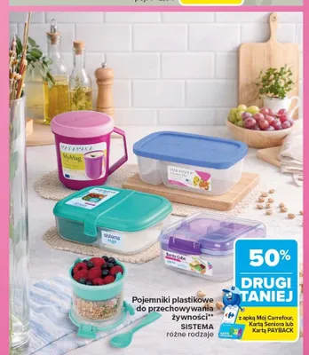 Pojemniki plastikowe do przechowywania żywności Sistema promocja w Carrefour