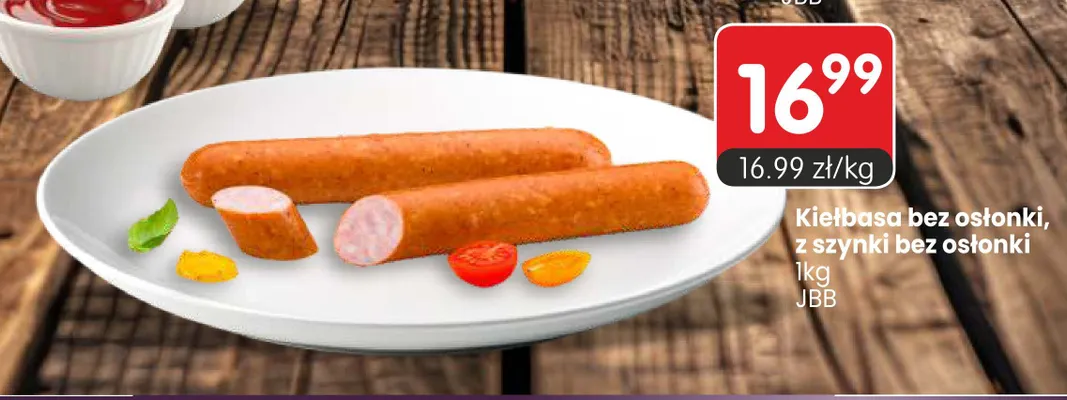 Kiełbasa z szynki bez osłonki JBB Bałdyga promocja w Market Point