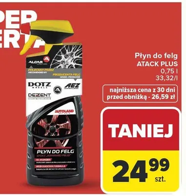 Płyn do felg ATACK PLUS Autoland promocja w Carrefour