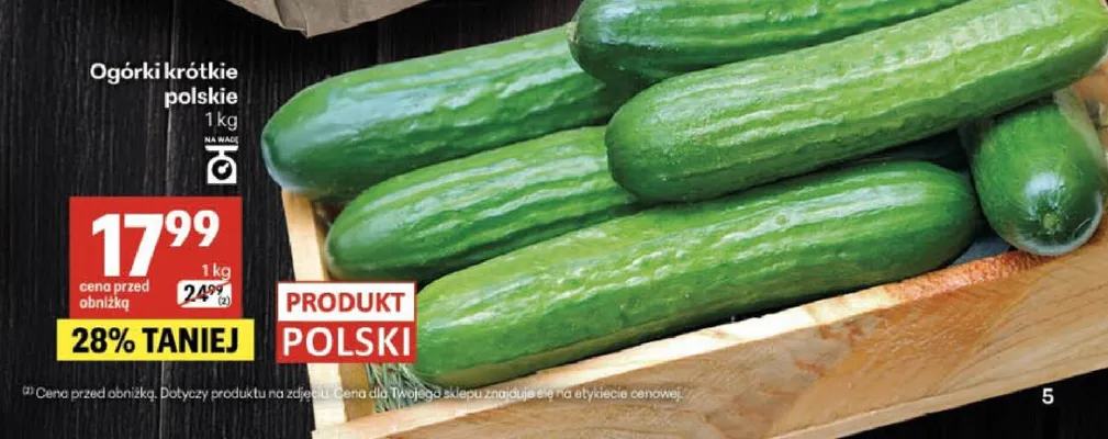 Ogórki krótkie polskie promocja w Delikatesy Centrum