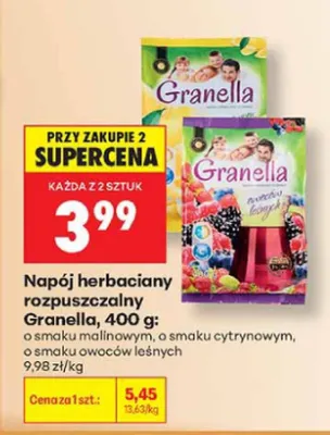 Napój herbaciany rozpuszczalny Granella o smaku owoców leśnych promocja w Biedronka