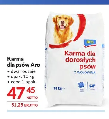 Karma dla psów Aro promocja w Makro