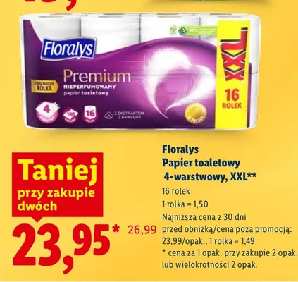 Papier toaletowy 4-warstwowy, XXL promocja w Lidl