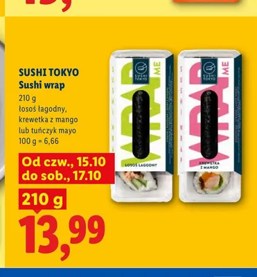 Sushi wrap krewetka z mango Sushi Tokyo promocja w Lidl
