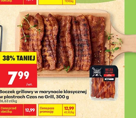 Boczek grillowy w marynacie klasycznej w plastrach Czas na Grill promocja w Biedronka