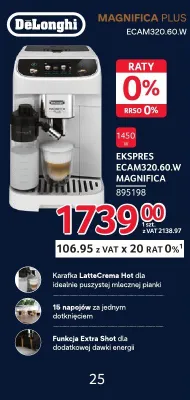 Ekspres DeLonghi ECAM320.60.W Magnifica Plus promocja w Selgros