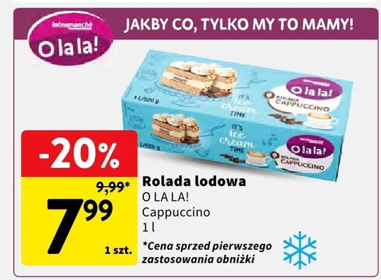 Rolada lodowa Cappuccino promocja w Intermarche