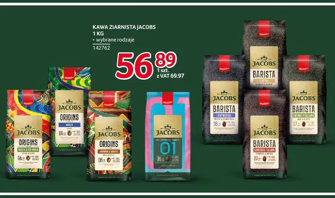 Kawa ziarnista Jacobs Barista Crema promocja w Selgros