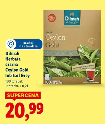 Herbata Dilmah czarna Ceylon Gold lub Earl Grey promocja w Lidl