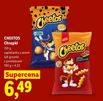 Chrupki o smaku grzanek z pomidorami Cheetos promocja w Lidl