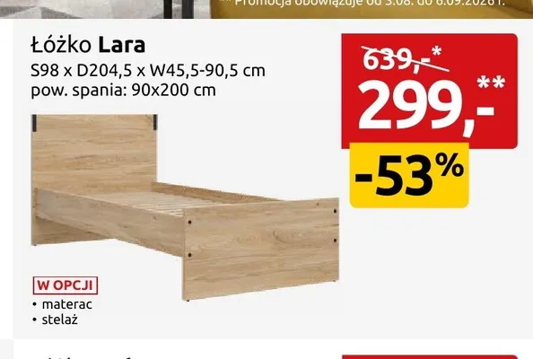 Łóżko Lara promocja w Black Red White