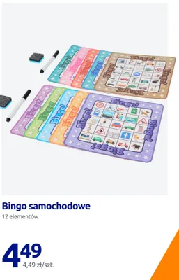 Bingo samochodowe 12 elementów promocja w Action