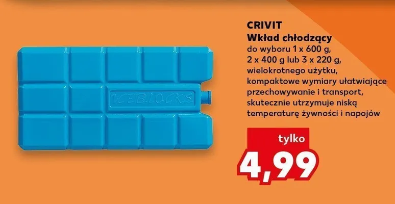 Wkład chłodzący Crivit 2-pak 400 g promocja w Kaufland