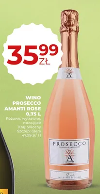 Wino różowe, wytrawne, musujące Prosecco Amanti Rose promocja w Duży Ben