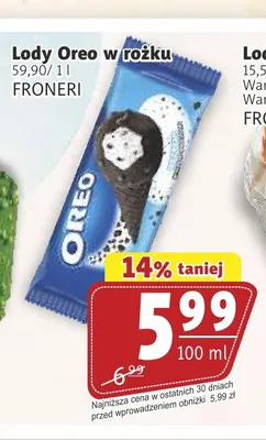 Lody Oreo w rożku promocja w Prim Market