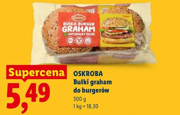 Bułki graham do burgerów Oskroba promocja w Lidl