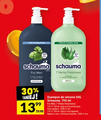 Szampon do włosów XXL Schauma For Men promocja w Twój Market