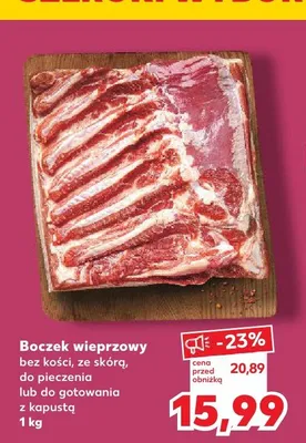 Boczek wieprzowy bez kości ze skórą promocja w Kaufland