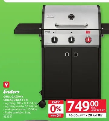 Grill gazowy Enders Chicago Next 3 R promocja w Selgros