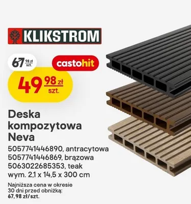 Deska kompozytowa Neva brązowa promocja w Castorama