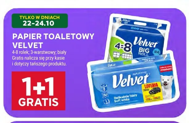 Papier toaletowy Velvet Big Roll 3-warstwowy 4-pak promocja w Stokrotka