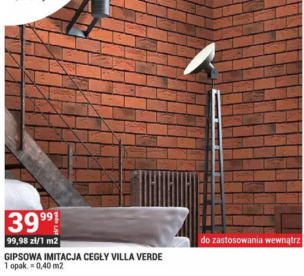 GIPSOWA IMITACJA CEGŁY VILLA VERDE promocja w Merkury Market