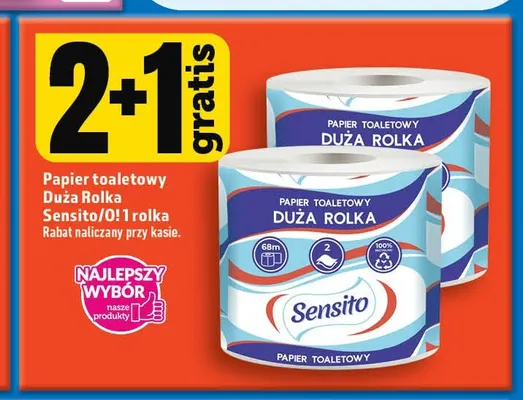 Papier toaletowy Duża Rolka Sensito promocja w TOPAZ