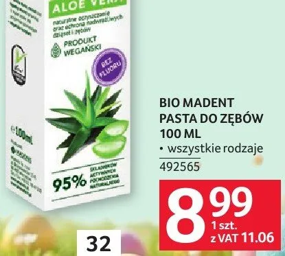 Pasta do zębów Bio Madent 100ml promocja w Selgros