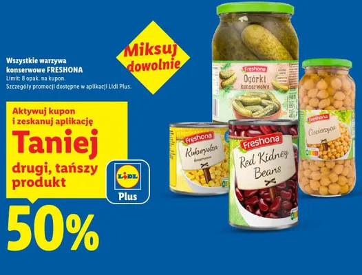 Warzywa konserwowe wszystkie rodzaje promocja w Lidl