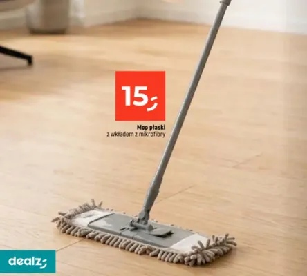 Mop płaski z wkładem z mikrofibry promocja w Dealz