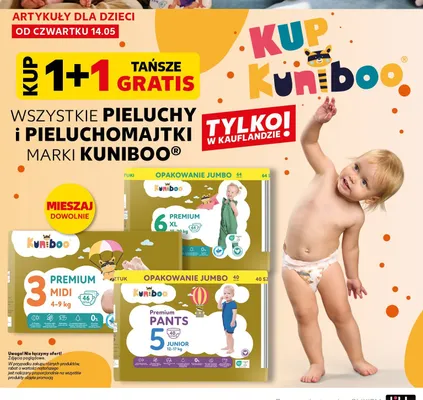 Pieluchy Kuniboo 6 Premium XL 15-30kg Opakowanie Jumbo promocja w Kaufland