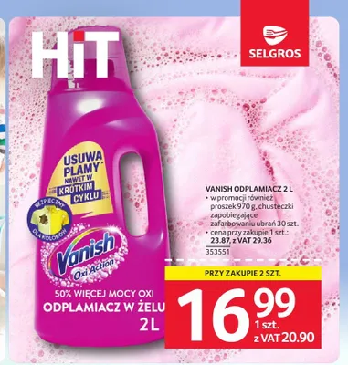 Odplamiacz w żelu Vanish Oxi Action promocja w Selgros